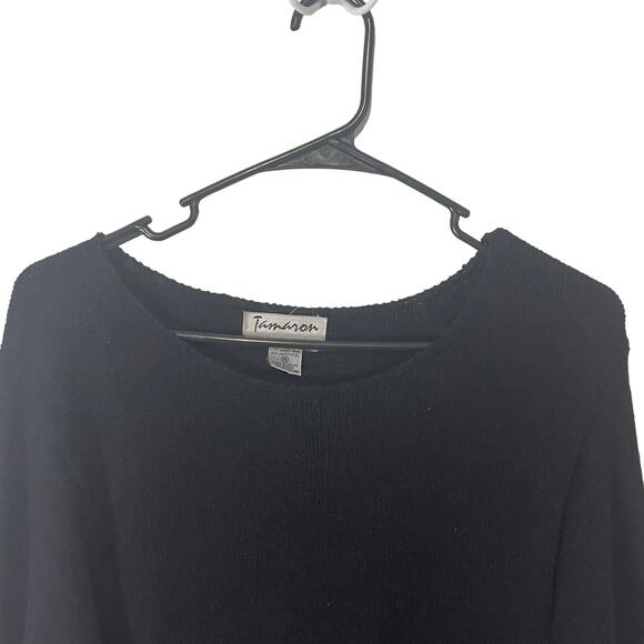 Tamaron Medium Vintage Silk Angora Lambswool Black Crochet Sweater Grunge Twee - Picture 2 of 7